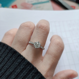 18K金50分30分钻石戒指女六爪空托定制白金首饰镶嵌加工钻戒改款