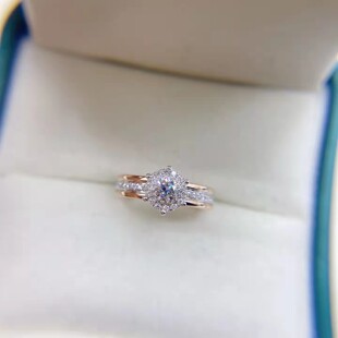 18K金30分钻石戒指双色玫瑰金白金戒托空托指环750首饰定制改款女