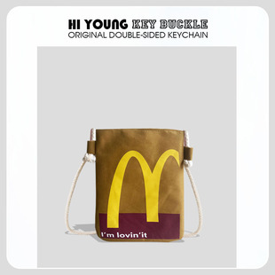 「棕麦包包」HiYOUNG麦门拼色帆布包手机包情侣学生休闲礼物收纳