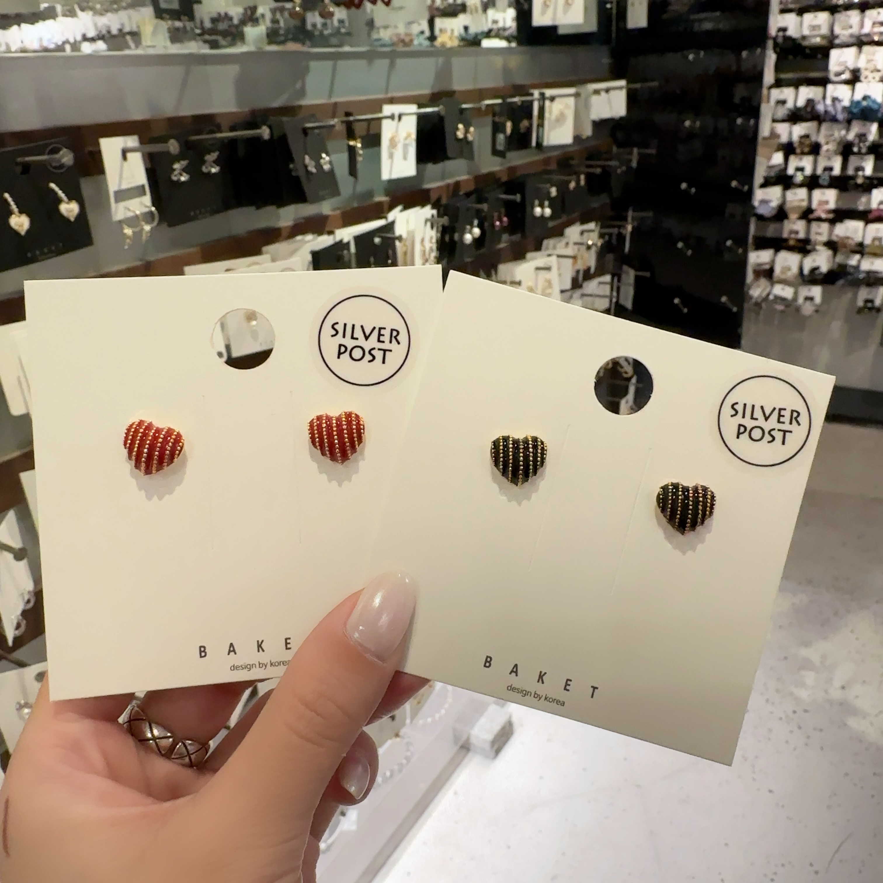 0323韩国东大门代购baket爱心银针耳钉 可爱小巧精致通勤款少女韩