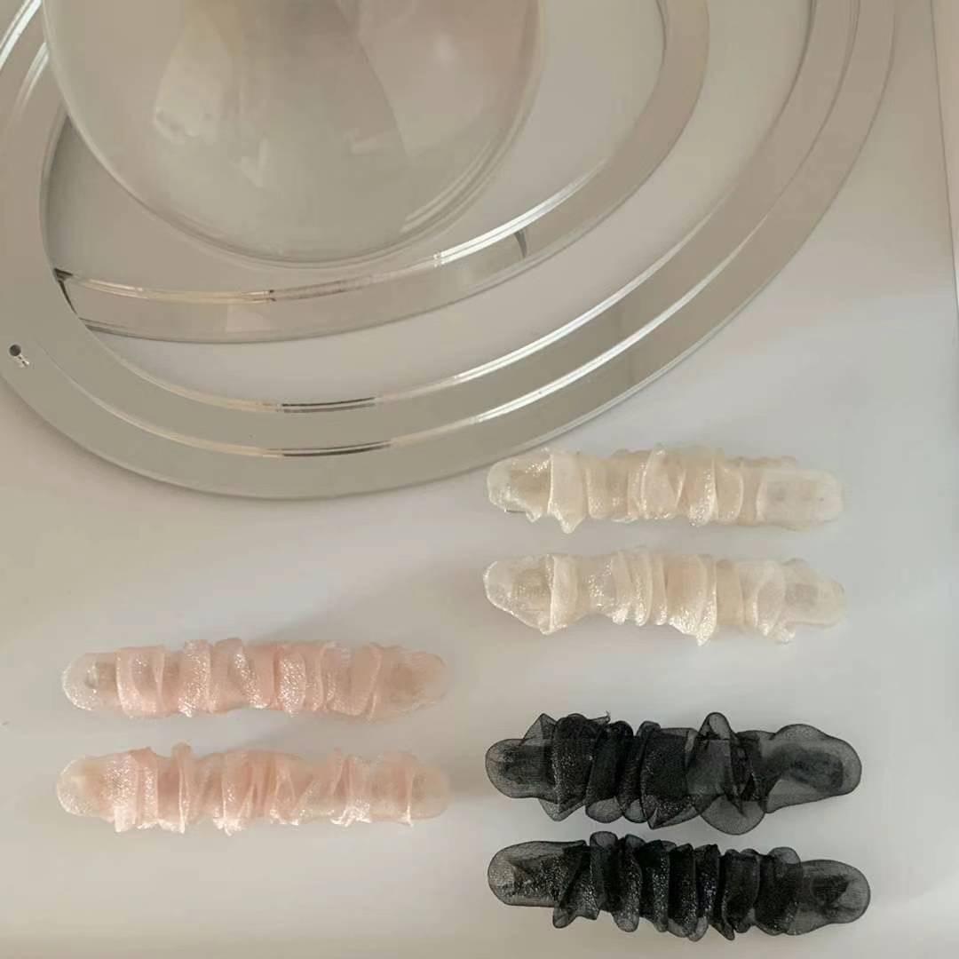 0611韩国东大门代购发饰earlobe网纱蕾丝鸭嘴夹纱气质侧边刘海夹