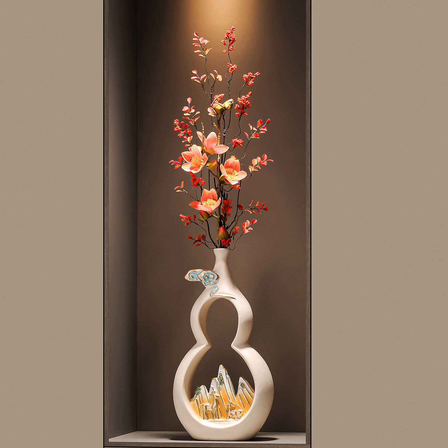 招财葫芦摆件竖高客厅福禄花瓶新中式入户玄关轻奢电视柜酒柜装饰,家居饰品,装饰摆件,淘宝优惠券,粉丝福利购,淘宝优惠卷