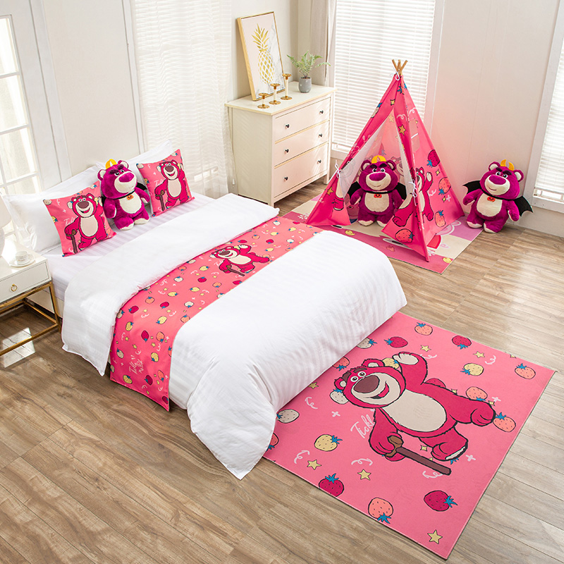 碧谊卡通床尾巾亲子房床盖床尾垫