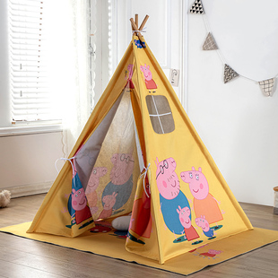 酒店卡通 佩奇 儿童帐篷室内游戏屋男女孩小房子城堡蒙古包分床器
