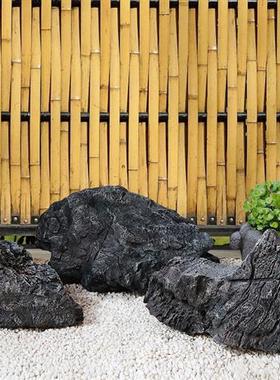 户外仿真假石头造景英德石玻璃钢青龙石雕塑落地摆件转角橱窗装饰