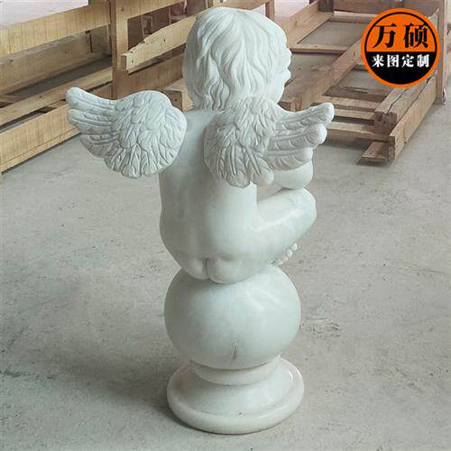 大理石欧式乐神小天使雕像别墅花园摆件庭院西方人物汉白玉石材