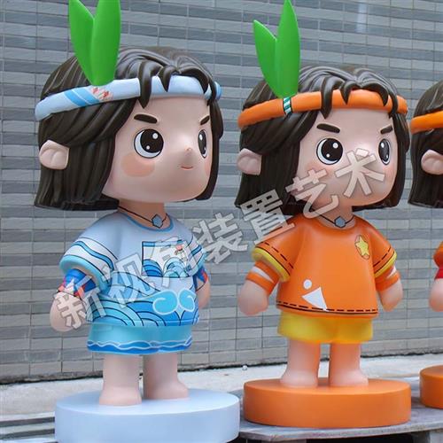 玻璃钢卡通人物雕塑校园门口大玩偶摆件大型户外IP公仔校园雕塑