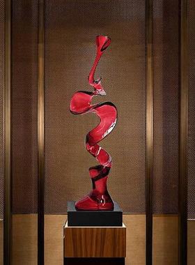 别墅家居客厅玄关入户酒柜格子透明树脂抽象摆件雕塑装饰乔迁送礼