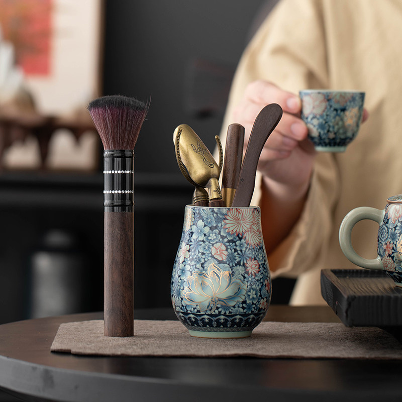 万花汝窑茶道六君子套装功夫茶具茶勺茶夹茶针刀茶道配件泡茶工具
