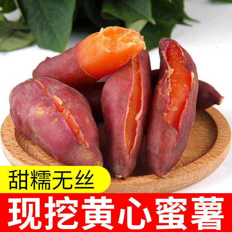 新鲜沙地红蜜薯农家黄心红薯5流油蜜薯带箱10斤带箱包邮现摘现发