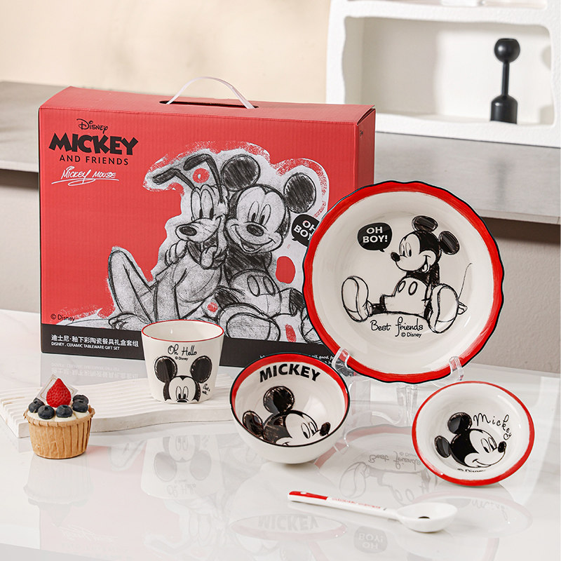 迪士尼陶瓷餐具套装家用高颜值饭碗2025新款一人食专用好看碗碟