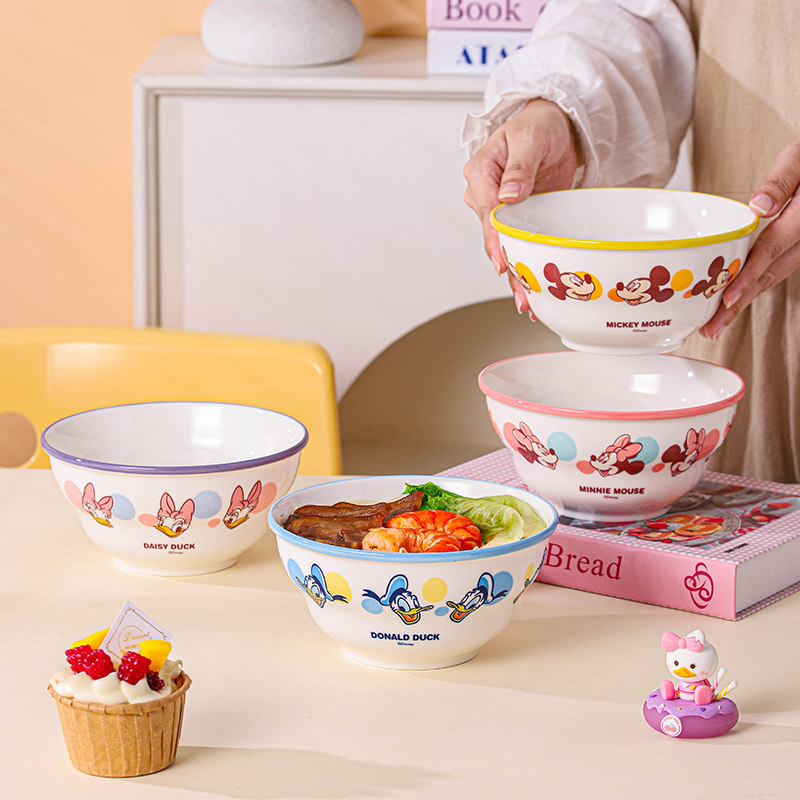 迪士尼陶瓷碗卡通面碗2025新款可爱泡面碗可爱高颜值餐具儿童碗,餐饮具,碗,淘宝优惠券,粉丝福利购,淘宝优惠卷
