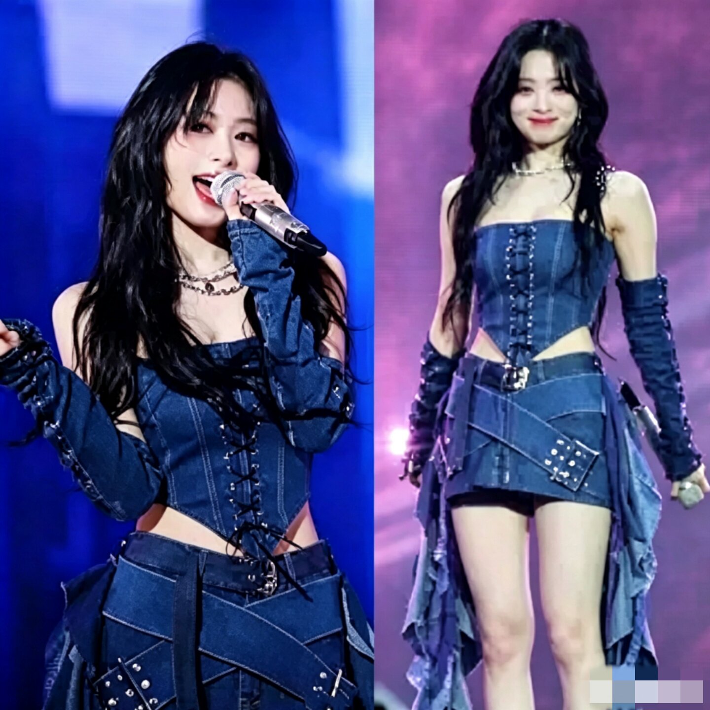 郑雅娴同款牛仔套装打歌演出服kpop韩国女团爵士舞gogo酒吧舞蹈