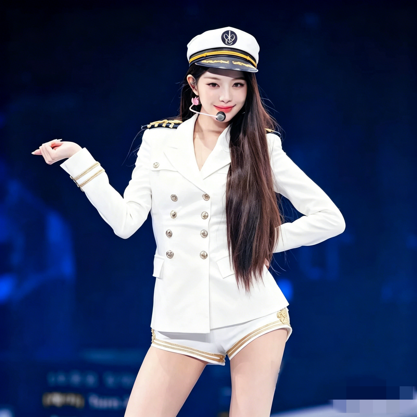 韩IVE女团张元英同款白色海军风套装水手制cos服表演出打歌舞台