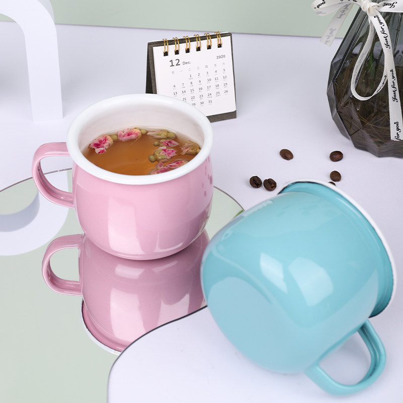 Sadomain/仙德曼 珐琅杯家用待客搪瓷彩色不烫手办公室杯子马克杯