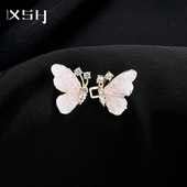 精致超仙水晶蝴蝶收腰神器牛仔裤 裤 腰收紧调节胸针扣腰围改小配饰