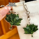 柚子叶钥匙扣转运幸运书包挂件亚克力创意小众搞怪礼物挂饰