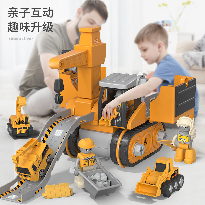 拆装工程车拧螺丝玩具儿童益智男孩可拆卸组装修理工具箱宝宝电钻