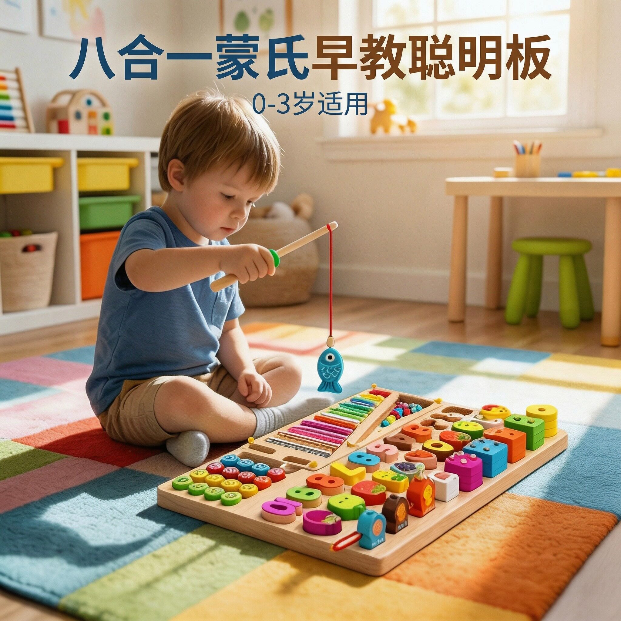 宝宝益智多功能八合一聪明板玩具