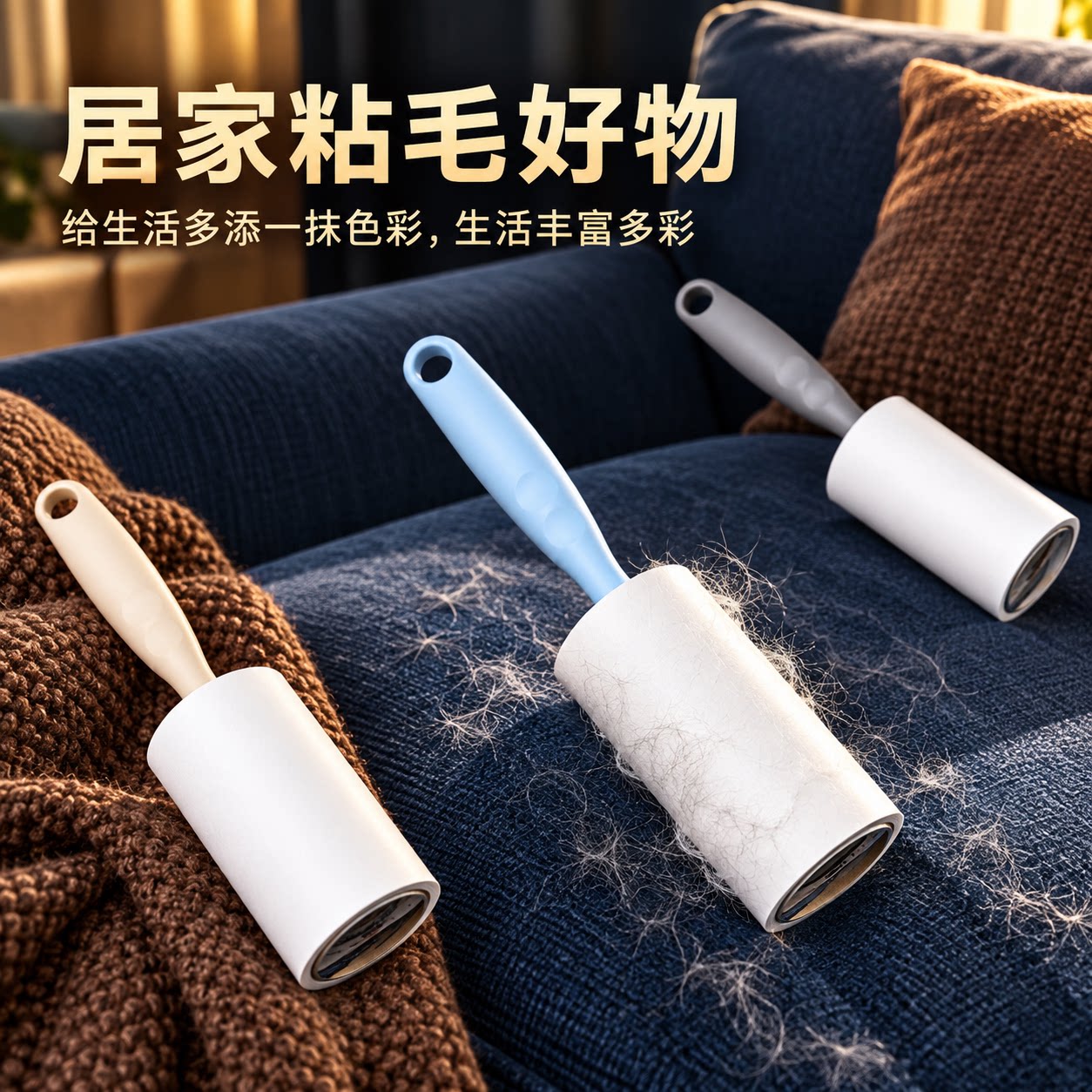 衣服粘毛器滚筒可撕式粘毛纸宠物毛发灰尘清理除尘家用替换芯手柄