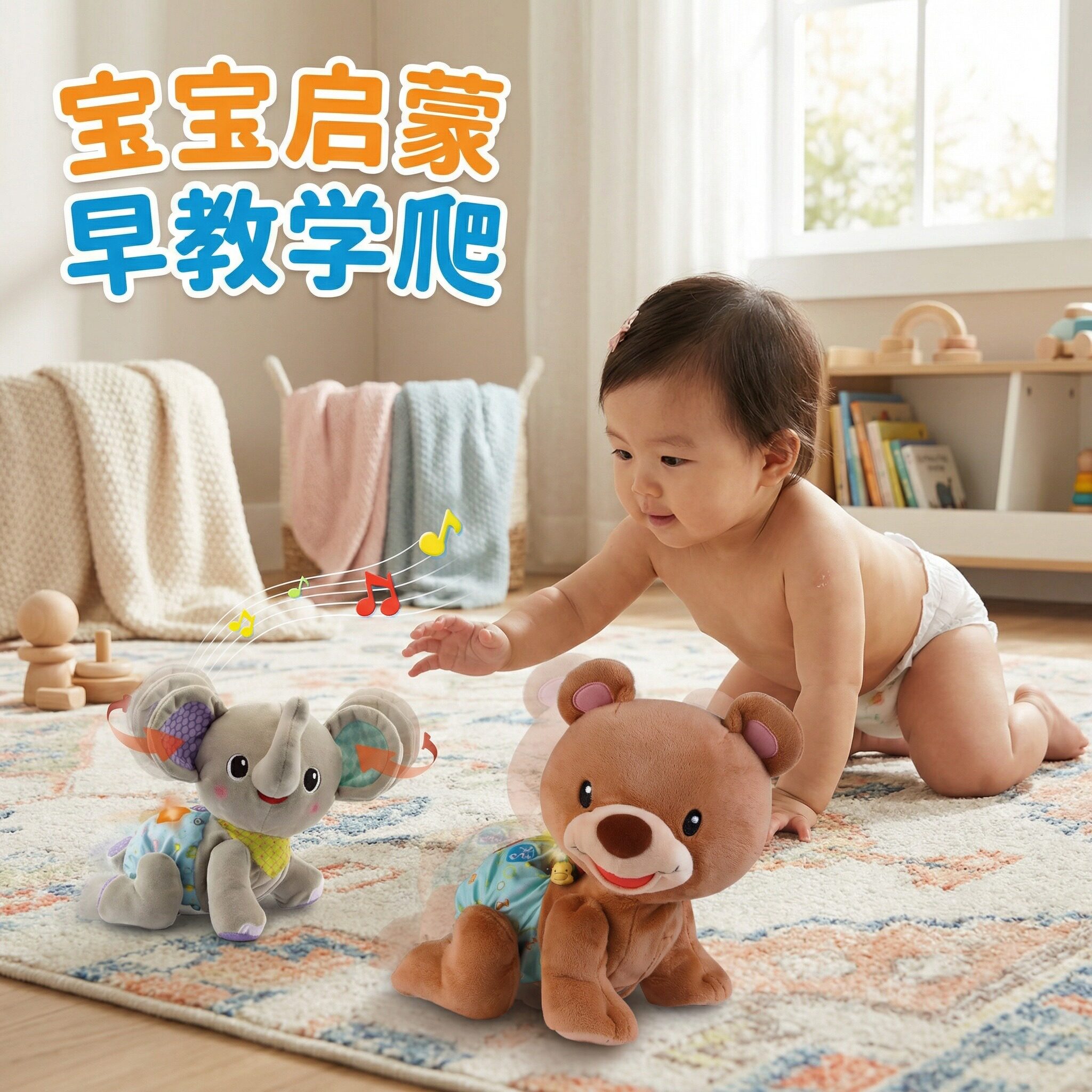2026新款宝宝学爬行语音互动玩具