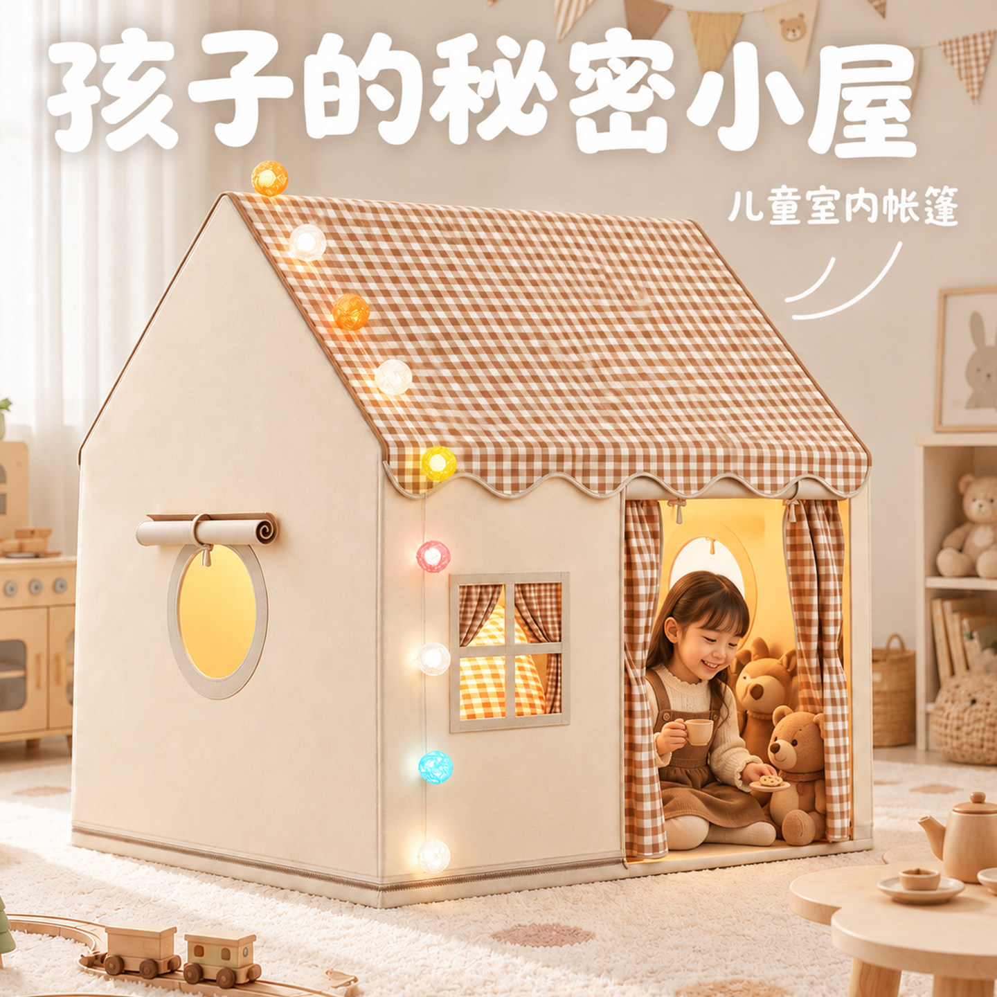 帐篷室内儿童女孩秘密基地小屋小房子宝宝公主可睡觉家用的3到6岁