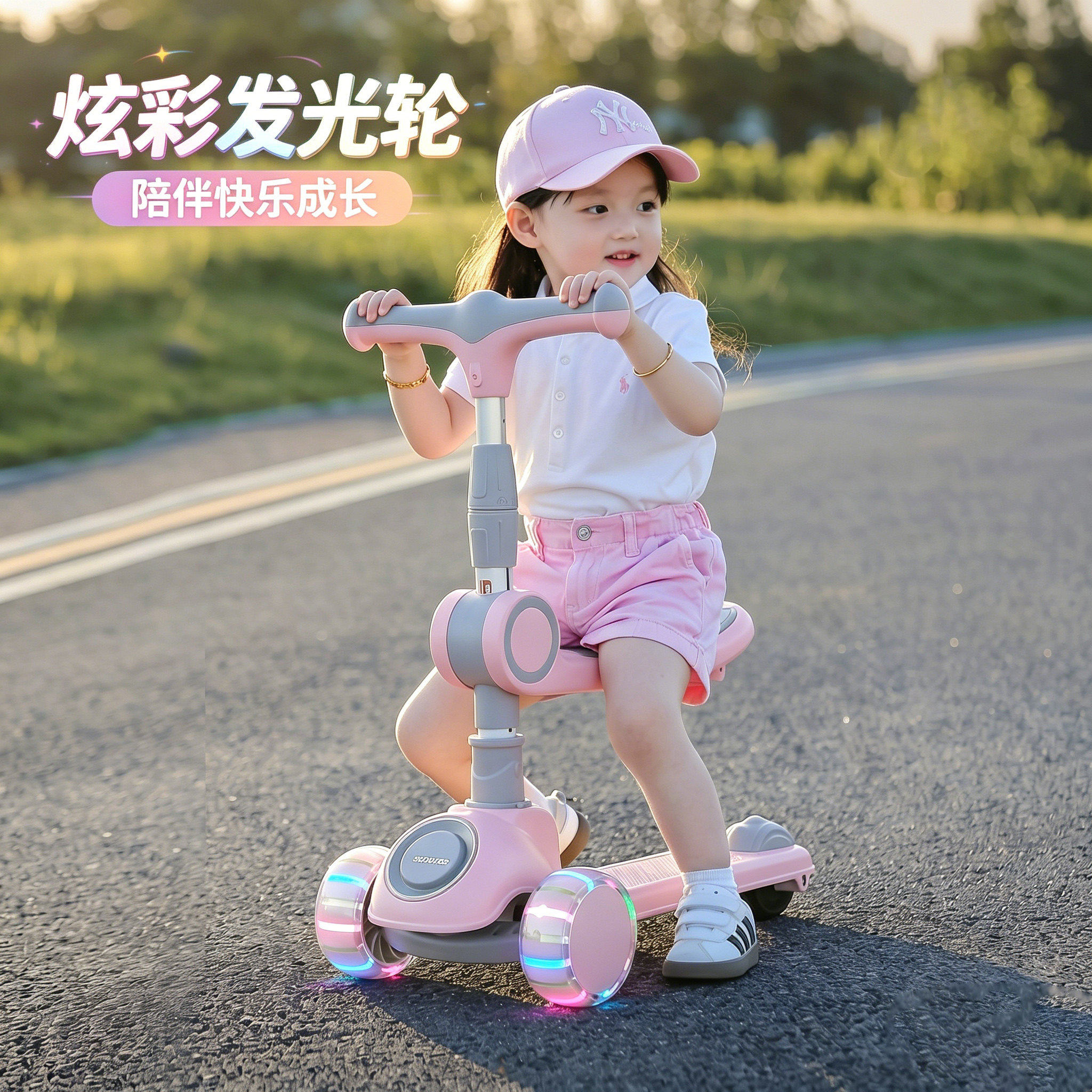 2026新款滑板车3到6岁多功能防侧翻二合一滑行大童12岁以上滑滑车