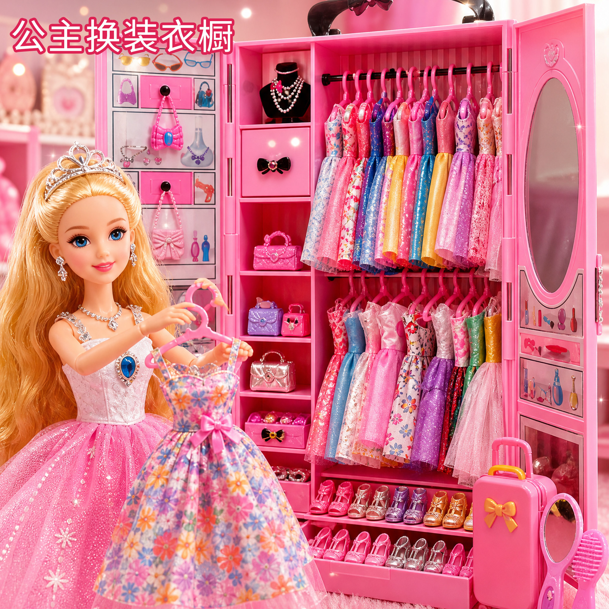 洋娃娃公主百变衣橱可换装衣服多