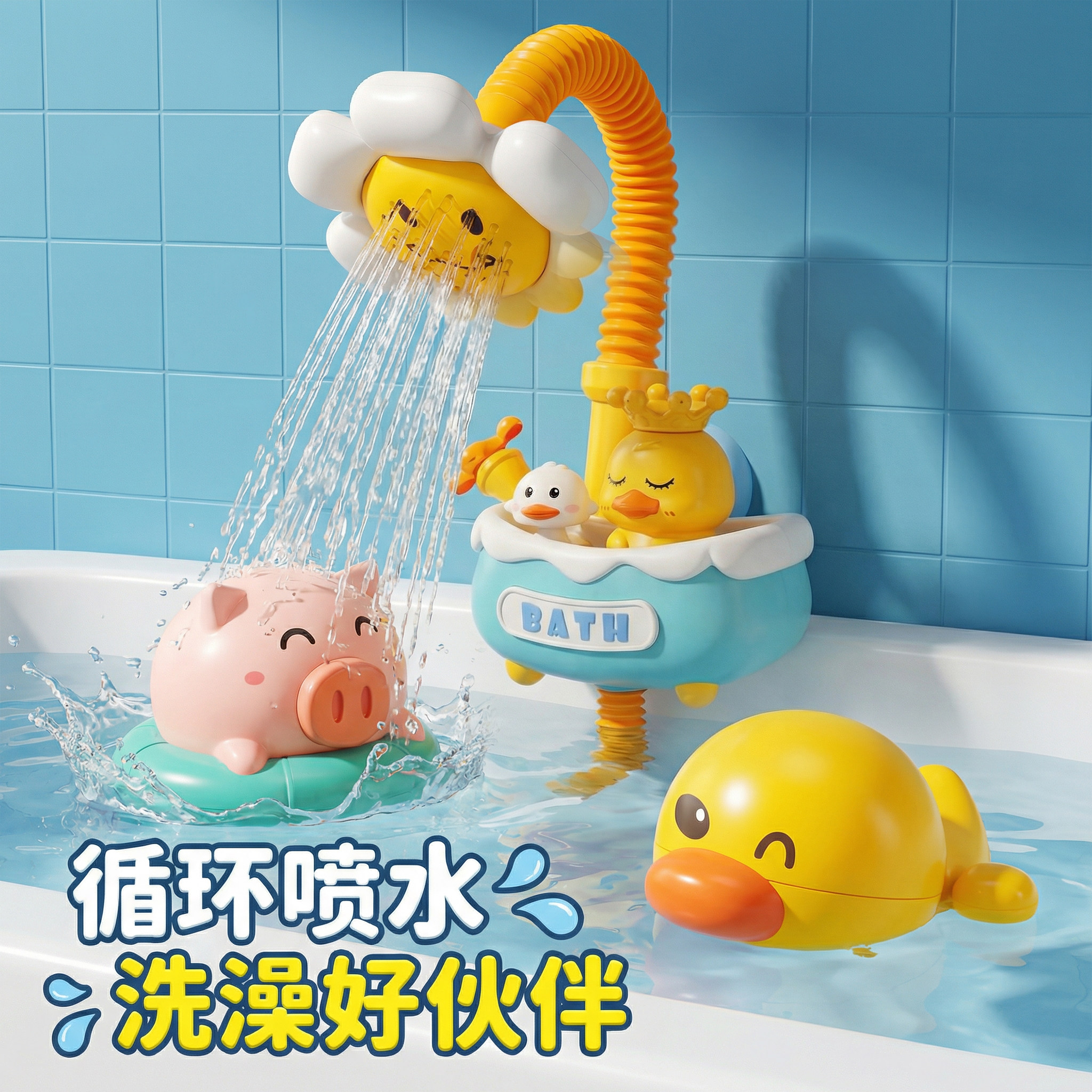 2026新款向日葵花洒儿童洗澡玩具