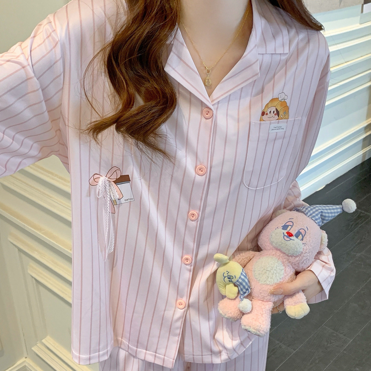 法国Gentle Motto2026春秋季新款睡衣女仿棉长袖长裤甜美可爱少女