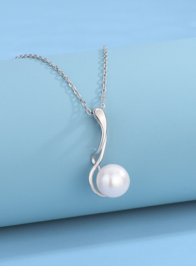日系coss koko新款s925银高跟鞋珍珠项链女简约百搭气质淡水珍珠
