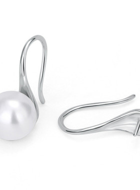 日系coss kokodiy配件s925银珍珠耳环高跟鞋耳钩女8-14mm空托