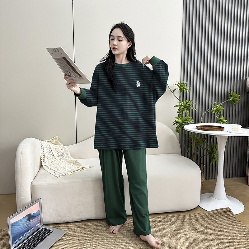 日系cherrykoko女士睡衣春秋遛弯新款加大加肥大码棉可外穿舒适
