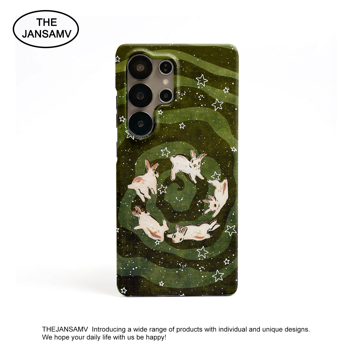 绿涡星兔适用三星S26ultra手机壳S25/S24/S23/S22/edge半包硬壳韩国涂层菲林磁吸二合一个性创意新款