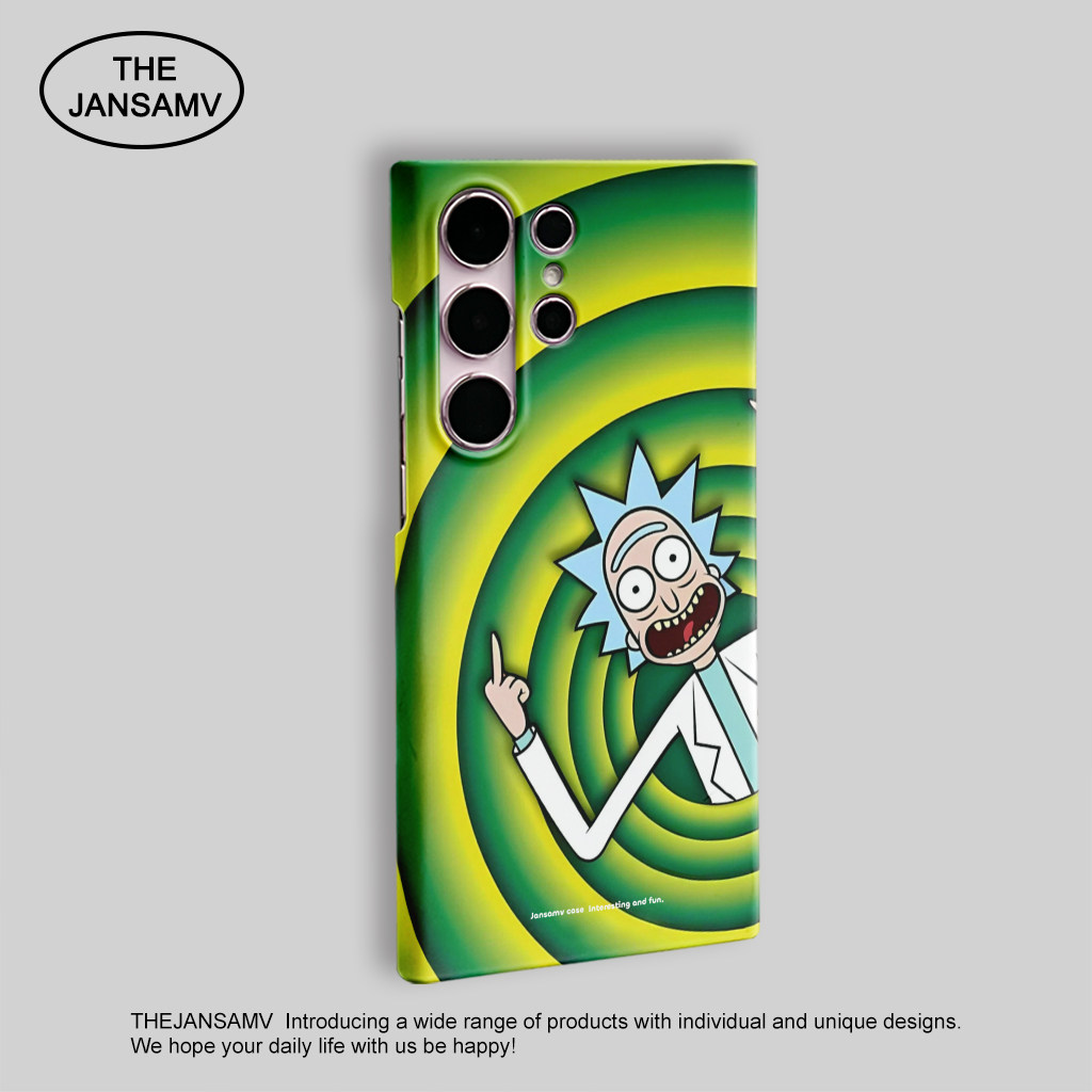 漩涡中的瑞克高级感适用三星S25ultra手机壳红色s24/s23/s22note20ultra半包硬壳韩国涂层菲林个性创意新款