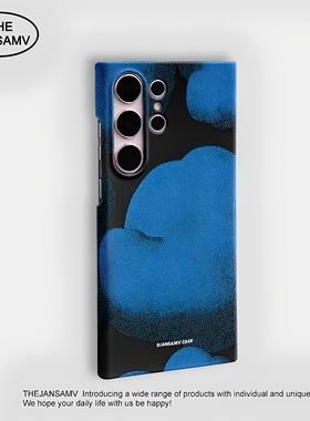 纹理蓝云高级感适用三星S25ultra手机壳红色s24/s23/s22note20ultra半包硬壳韩国涂层菲林个性创意新款