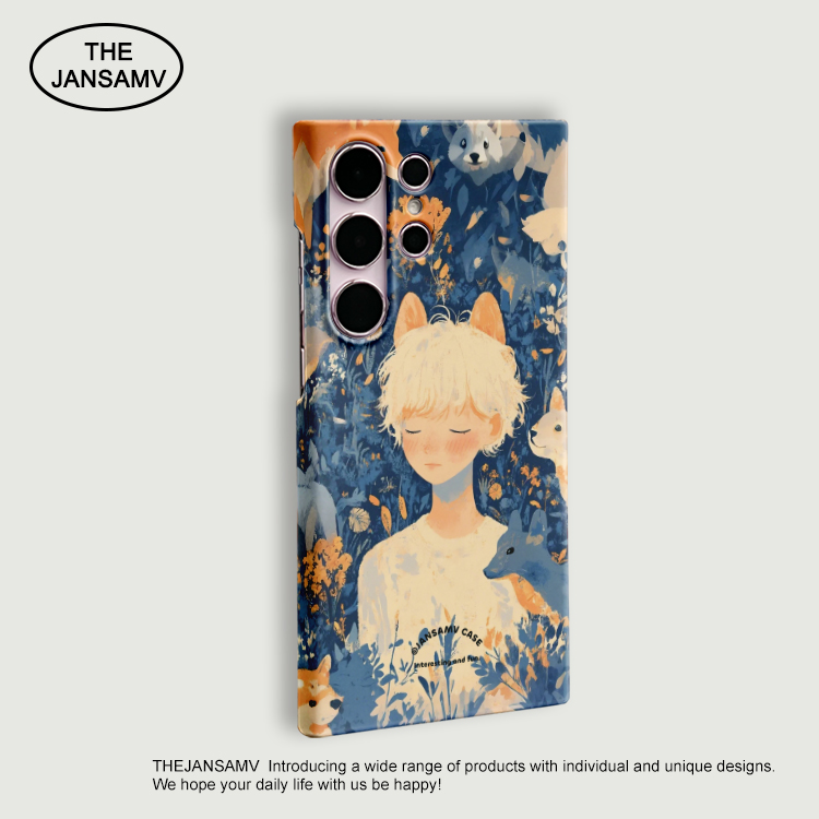 Y2K小狐男孩高级感适用三星S25ultra手机壳红色s24/s23/s22note20ultra半包硬壳韩国涂层菲林个性创意新款