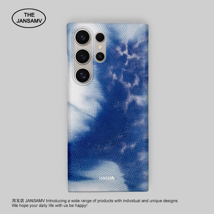 抽象蓝适用三星S25ultra手机壳红色s24/s23/s22note20ultra半包硬壳韩国涂层菲林个性创意新款