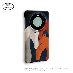 三色马适用华为mate70pro手机壳40/60/50/P60韩国菲林涂层半包硬壳简约pura70原创新款art/pura70ultra