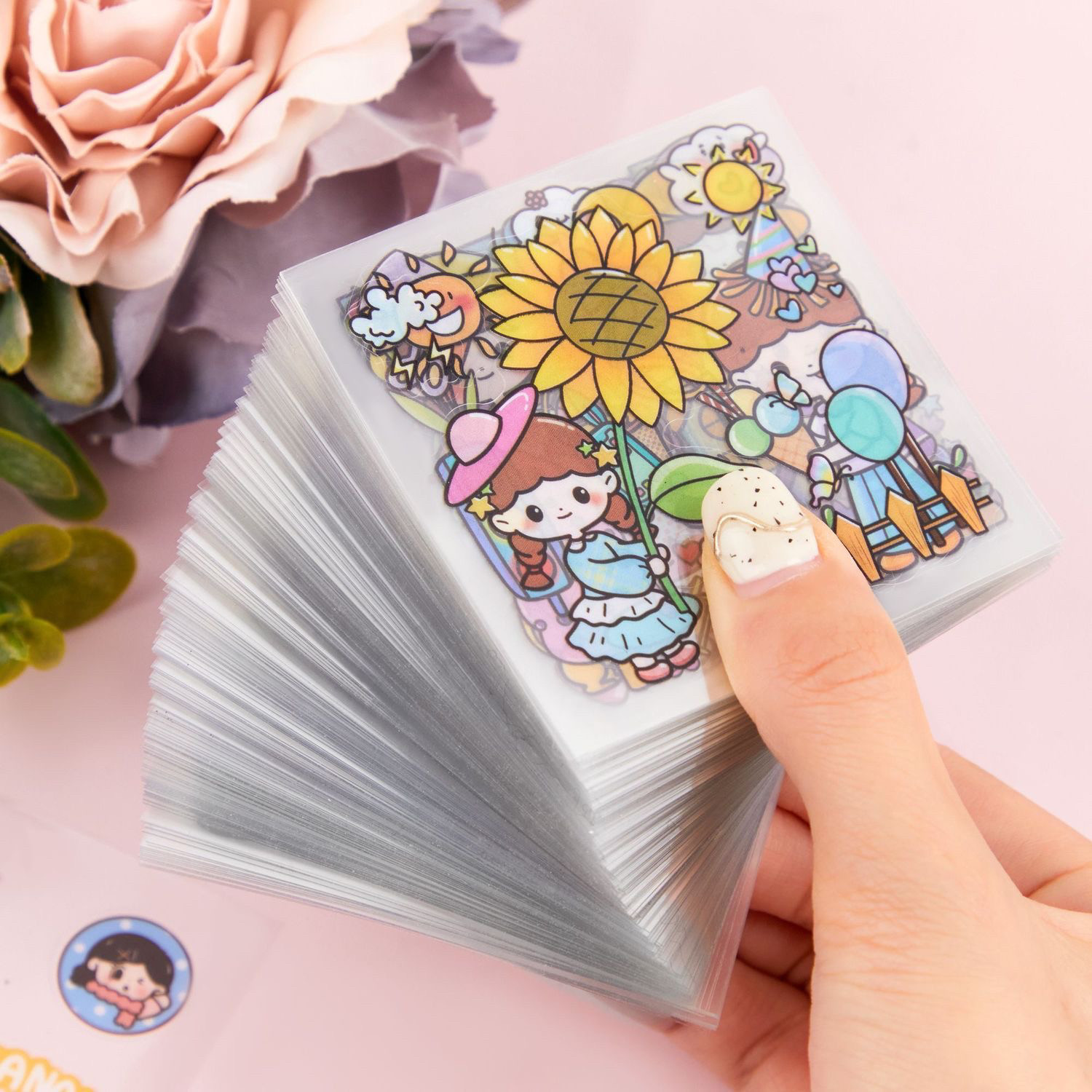 300张手账贴纸套装手杖ins风少女心便宜100张手账本防水透明水杯