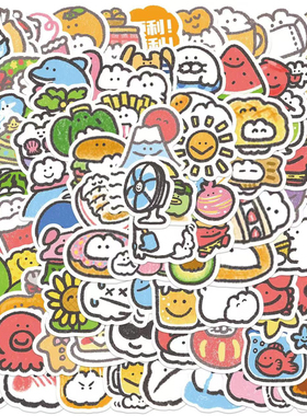 卡通mokmok贴纸200张可爱涂鸦insdiy手账本装饰贴纸小清新手机壳