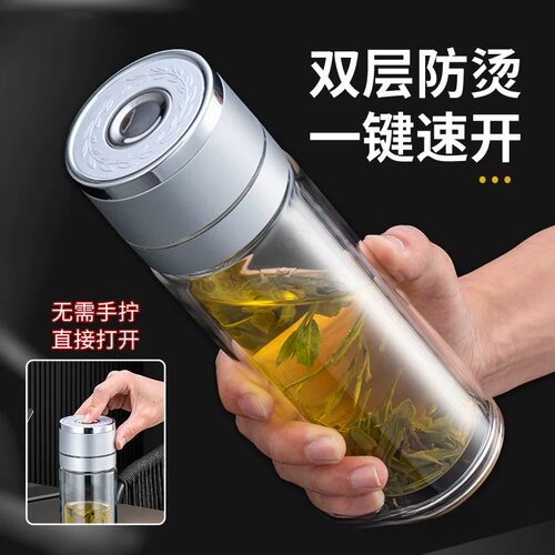钢化玻璃杯防摔打不易碎大号套装