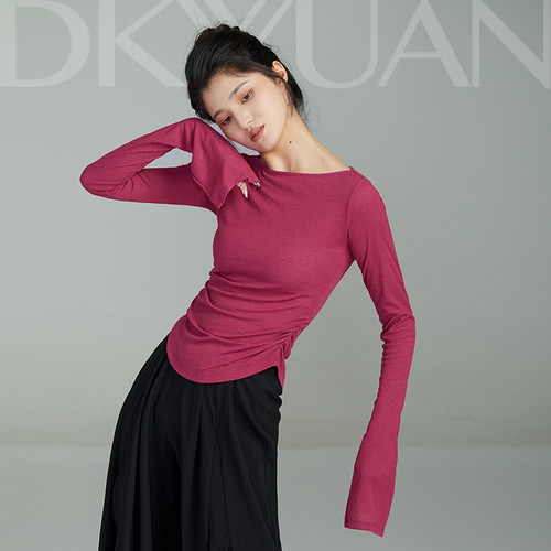 豆蔻依缘古典舞甩袖一字领上衣现代舞蹈服日常可穿内搭形体练功服