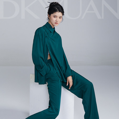 豆蔻依缘现代舞衬衫练功服宽松舞蹈演出服古典舞舞蹈服形体服新