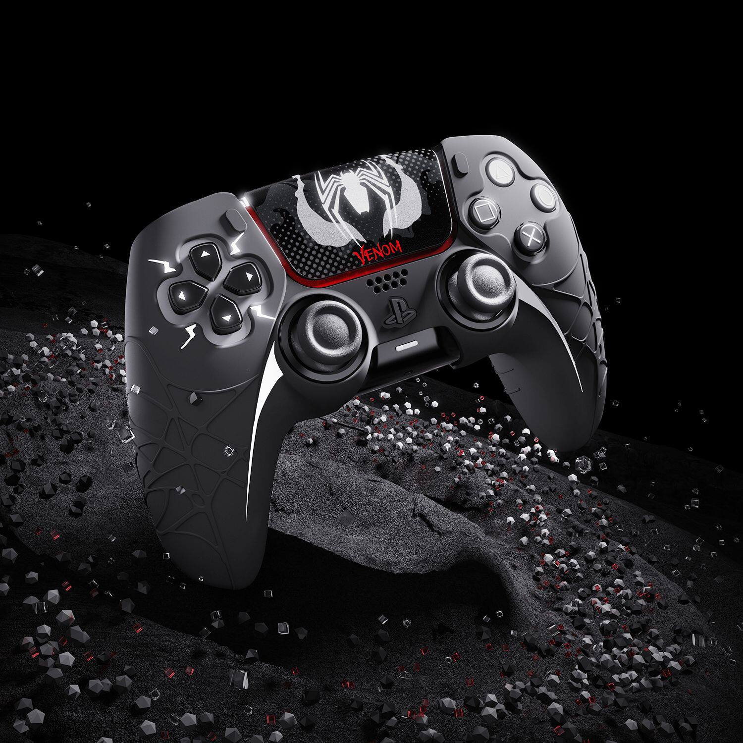 HONCAM 适用于索尼PS5手柄保护套蜘蛛侠硅胶套贴纸改装PS5 slim/pro游戏手柄全包防摔保护套