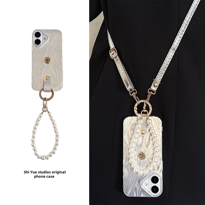 红米note14/13pro+手机壳note12turbo山茶花小米Note11斜挎turbo4/3带挂绳11tpro珍珠链条k80羽纱k70女k60潮