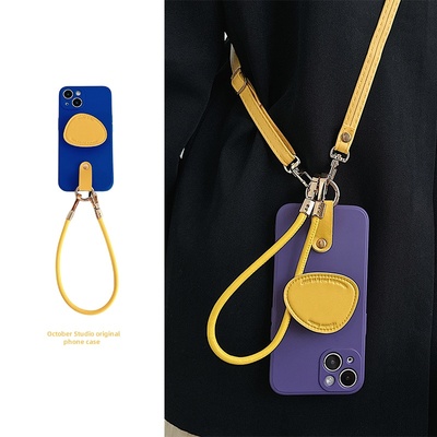 适用华为mate60pro手机壳mate50/70带挂绳mate40/30斜挎p70pro+撞色p50支架p40新款mate80promax女pura80/70