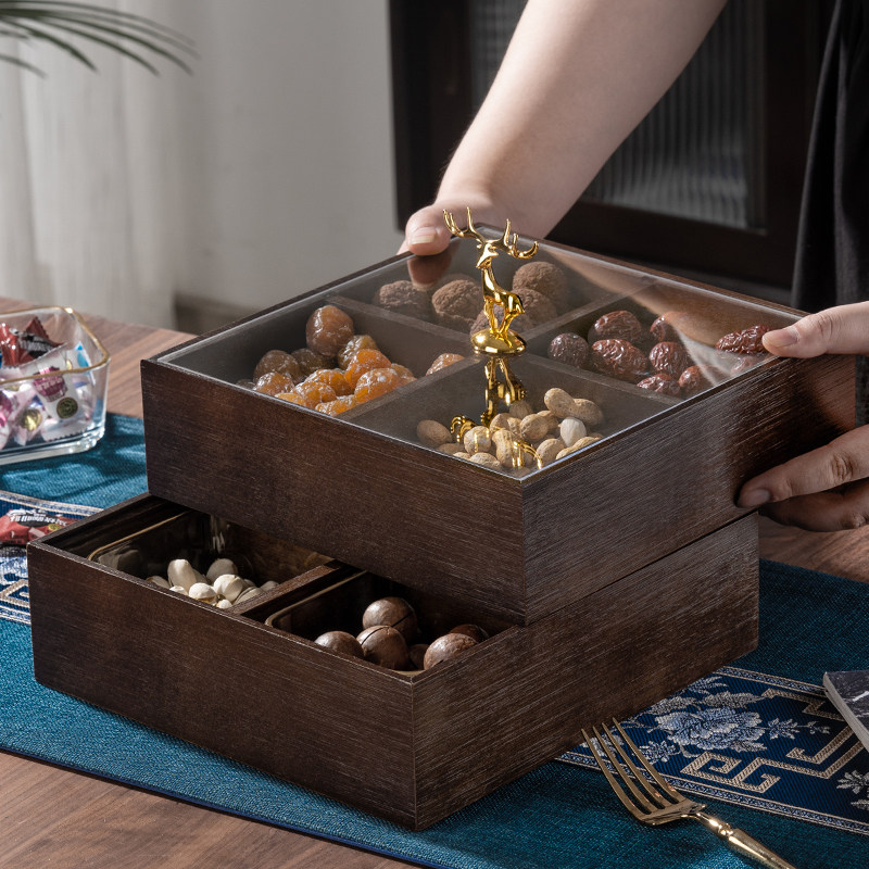 实木分格干果盒零食收纳盒家用客厅茶几高档糖果瓜子摆放果盘新款,餐饮具,果盆/果盘/果篮,淘宝优惠券,粉丝福利购,淘宝优惠卷