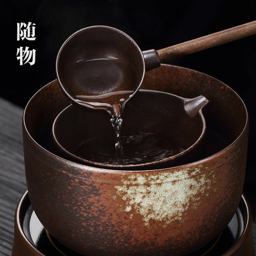 围炉煮茶器古法粗陶煮茶炉合璧