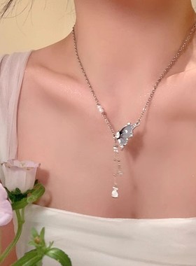 甜酸蝴蝶项链百搭小众个性